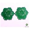 SBI Gems Verde Naturale Onice Fatto a Mano Intagliato Paio 20x20 MM 21.71 Cts Loose Gemme