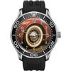 TWK Orologio Da Polso Sportivo Design Auto Retrò Bian Cinturino Silicone