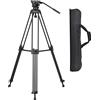 Andoer D1801 Treppiede per fotografia professionale Lega di alluminio con testa a tazza idraulica per fluidi panoramici a 360° 3 sezioni estensibile max. Altezza 180 cm/71 pollici Capacità