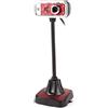 Ruilogod PC Computer Rosso regolabile a collo di cigno Mic USB webcam della macchina fotografica