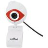 Ruilogod Laptop bianco rosso occhio forma 1,3 mega pixel USB clip web telecamera con microfono