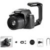 Desiumite Fotocamera da 68 MP con display flip-out da 2,8 pollici, zoom digitale 28X e registrazione video 4K 60FPS per viaggi e vlogging (+supporto)
