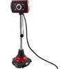 Ruilogod Microfono della fotocamera del pc della webcam da 4 LED del collo flessibile