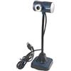 Ruilogod PC Laptop Black Blue 3.5mm USB 2.0 Microfono Telecamera Microfono Webcam
