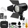 Godox AD100 Pro II AD100Pro II TTL Flash con AK-R1, 2.4G Wireless X System | Batteria da 2850 mAh, ricarica USB-C, LED da 2 W con 10 livelli, 490 flash a piena potenza, 0,01-1,5 s, uscita 1/256-1/1