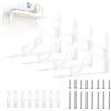LALAGO 4 Pezzi Staffe per Mensole Pesanti, 14cm-Bianco-Vintage Reggi Mensola da Muro, Supporti per Mensole, Mensole con staffa a L Decorativi, Scaffali Aperti fai-da-te per Libri Cucina Vaso di Fiori