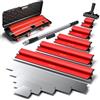 GETLITOOL Set 5 Spatole per Stucco 15-80cm con Lame in Acciaio Inox e Ricambi, Asta Telescopica 80-130cm e Clip, Kit Completo con Valigetta per Pareti e Soffitti in Cartongesso Cemento e Calcestruzzo