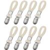 QUARKZMAN 8 Pezzi Di Ganci Per Asciugamani In Cotone 4.3 Pollici Beige | Per Asciugamani Per Casa Cucina Bagno, Ganci Multiuso In Metallo, Con Anello