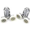 YUANQIAN Pulegge di fissaggio cromate per porta della doccia, 2 inferiori, per vetro da 4-6 mm (ruota inferiore (23 mm), 2 pezzi