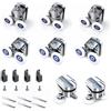 Megistore MEGI Rotelle per Box Doccia Universali, Set da 8 Rulli Superiori e Inferiori, Diametro 25mm con Fermavetri, per Porte in Vetro 4-6mm, Argento