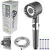 AAFGVC Pulifer | Soffione Doccia Con Filtro Visibile Getto Potente Tre Modalita Pulsante Arresto Acqua Per Uso Quotidiano In Bagno (2 pezzi)