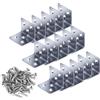 DQZSY 15 staffe a L 38 x 30 x 30 x 1,5 mm, staffe in acciaio inox con 90 viti, angolo retto resistente per legno, staffe angolari in metallo per il fissaggio del legno