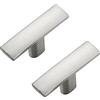 Ravinte Decor Confezione da 10 pomelli argentati per armadietto, maniglie curve in nichel spazzolato per armadi da cucina, cassetti, pomelli solidi per armadi, accessori per armadi di 4,4 cm