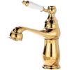 LAKKOAKOAA Rubinetto Bagno Rubinetto Lavabo, Stile Anticato Vintage Ottone Monocomando Miscelatore Bagno, Miscelatore Lavabo, Oro