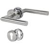 BEILEIOU Set di maniglie per porte interne, in acciaio inox, moderno a forma di L, colore argento, design elegante e semplice, ideale per la casa o l'ufficio (1, argento, cilindro profilato PZ)
