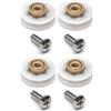 YUANQIAN Rulli/Guide/Ruote di ricambio per porta della doccia, scanalate a V, diametro 19 mm, YQ19 (scanalatura a V, 19 mm, 4 pezzi)