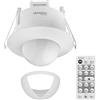 Oktaplex motion Oktaplex Sam - Sensore di movimento a 360°, con telecomando, sensore di movimento a infrarossi, 230 V, sensore di presenza, da incasso, interno bianco