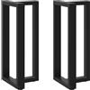 vidaXL Gambe per tavolo da bar a forma di T 2 pz nere 40x35x(90-91) cm in acciaio