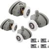 YUANQIAN Set di 4 rulli 23mm doppi per porta della doccia con guide e ruote da, distanza tra fori: 27 mm (23MM-Distance-27mm)