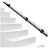 Daromigo Corrimano per scale, ringhiere per scale interne ed esterne, corrimano nero, corrimano da parete con materiale di montaggio, per scale, parapetti, balcone (150 cm)