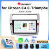 Junsun Autoradio Junsun Wireless CarPlay Android Auto per Citroen C4 Mk1 (LA/LC) 2004-2011 con ventola di raffreddamento integrata, navigatore GPS Android, lettore multimediale, WiFi, DSP, RDS, BT, SWC,