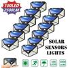 IWP Lampada da parete solare per esterni da 100 luci solari a LED Lampada con sensore di movimento PIR Lampione stradale solare impermeabile per la decorazione del giardino