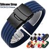 qinband Cinturino in silicone a sgancio rapido 18mm 20mm 22mm 24mm per Huawei Watch GT4/GT3 46mm per Seiko per Omega per cinturini in gomma fossile