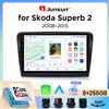 Junsun Autoradio Junsun Wireless CarPlay Android Auto per Skoda Superb Mk2 (3T) 2008-2015 con ventola di raffreddamento integrata, navigatore GPS Android, lettore multimediale, WiFi, DSP, RDS, BT, SWC,