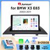 Junsun Autoradio Junsun Wireless CarPlay Android Auto per BMW X3 (E83) 2003-2010 con ventola di raffreddamento integrata, navigatore GPS Android, lettore multimediale, WiFi, DSP, RDS, BT, SWC, schermo touch
