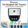 Junsun Autoradio Junsun Wireless CarPlay Android Auto per Peugeot 107 / Toyota Aygo / Citroen C1 (Mk1) 2005-2014 con ventola di raffreddamento integrata, navigatore GPS Android, lettore multimediale, WiFi,