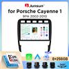 Junsun Autoradio Junsun Wireless CarPlay Android Auto per Porsche Cayenne Mk1 (9PA) 2002-2010 con ventola di raffreddamento integrata, navigatore GPS Android, lettore multimediale, WiFi, DSP, RDS, BT, SWC,