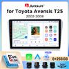 Junsun Autoradio Junsun Wireless CarPlay Android Auto per Toyota Avensis Mk2 (T250) 2003-2009 con ventola di raffreddamento integrata, navigatore GPS Android, lettore multimediale, WiFi, DSP, RDS, BT, SWC,