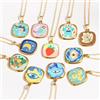 YUYAN Collana con ciondolo colorato in acciaio inossidabile con stella, luna, uccello, fiore, placcato in oro 18 carati, da indossare ogni giorno e idee regalo Boho