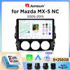 Junsun Autoradio Junsun Wireless CarPlay Android Auto per Mazda MX-5 Mk3 (NC) 2005-2015 con ventola di raffreddamento integrata, navigatore GPS Android, lettore multimediale, WiFi, DSP, RDS, BT, SWC, schermo