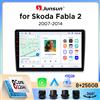 Junsun Autoradio Junsun Wireless CarPlay Android Auto per Skoda Fabia Mk2 (5J) 2007-2014 con ventola di raffreddamento integrata, navigatore GPS Android, lettore multimediale, WiFi, DSP, RDS, BT, SWC,