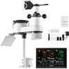SucceBuy Stazione meteorologica wireless 7 in 1, display VA da 7,5 pollici, sensore ad energia solare, pluviometro, previsioni interne ed esterne, senza WiFi
