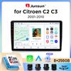 Junsun Autoradio Junsun Wireless CarPlay Android Auto per Citroen C2 (JM) / C3 Mk1 (FC) 2002-2010 con ventola di raffreddamento integrata, navigatore GPS Android, lettore multimediale, WiFi, DSP, RDS, BT,