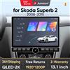 Junsun 13.1″ QLED Wireless CarPlay Android Auto Autoradio per Skoda Superb 2 2008-2015 Sistemi intelligenti DSP SWC RDS GPS FM BT