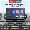 Junsun 13.1″ QLED Wireless CarPlay Android Auto Autoradio per Buick Regal Opel Insignia 2009-2013 Sistemi intelligenti DSP SWC