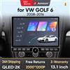 Junsun 13.1″ QLED Wireless CarPlay Android Auto Autoradio per Volkswagen Golf 6 2008-2016 Sistemi intelligenti DSP SWC RDS GPS FM