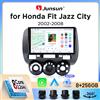 Junsun Autoradio Junsun Wireless CarPlay Android Auto per Honda Jazz Mk2 (GD) 2002-2008 con ventola di raffreddamento integrata, navigatore GPS Android, lettore multimediale, WiFi, DSP, RDS, BT, SWC, schermo