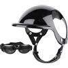 AZIDWERYQ Casco e Occhiali per Cani 2 Pezzi/Set Sottogola Regolabile Casco per Cani a Cupola con Foro per l'orecchio Occhiali Decorativi Eleganti Antivento Forniture per Animali Domestici