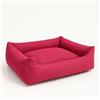 HAPPYRELAX - Cuccia Cane Interno Cuccia Cane Piccolo Rivestimento Loneta (55×40 h27cm) Cucce per Cani Lavabile, Made in Italy Misure Generose e Altezza Superiore Rispetto altre Cucce (Rosso)