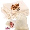 WiseJoy 50 sacchetti di cotone da 10 x 15 cm, in mussola di cotone con coulisse, piccoli sacchetti regalo in cotone, per gioielli, tè alla frutta, caffè, spezie