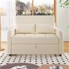NADEUSAK Divano letto multifunzione beige 75 x 94 x 127 cm divano pieghevole con schienale regolabile, ideale per piccoli appartamenti