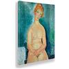 Giallobus - Quadro - Amedeo Modigliani - Nudo Seduto con Capelli Rossi - Tela Canvas Telaio Standard - 50x70 - Pronto da Appendere - Quadri Moderni per la casa