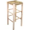 HOME FURNISCHING BUONOCORE SGABELLO LEGNO SEDUTA PAGLIA ALTEZZA 70 CM GREZZO GIAQUINTO HOME FURNISHING BUONOCORE