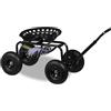 Relaxdays Sgabello Giardinaggio con Ruote, Carrello Portautensili Giardino, Altezza Regolabile, 150 kg, Acciaio, Nero, 54 x 43 x 82 cm