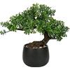 Briful Bonsai artificiale di ginepro, pianta artificiale per interni, decorazione con vaso in ceramica per casa, tavolo, ufficio, scrivania, bagno, mensola, camera da letto, soggiorno, casa colonica