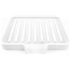 Happitasa Portasapone in silicone e supporto per spugna con scivolo di scarico, confezione da 2 (bianco, 13,2 x 10,2 cm)